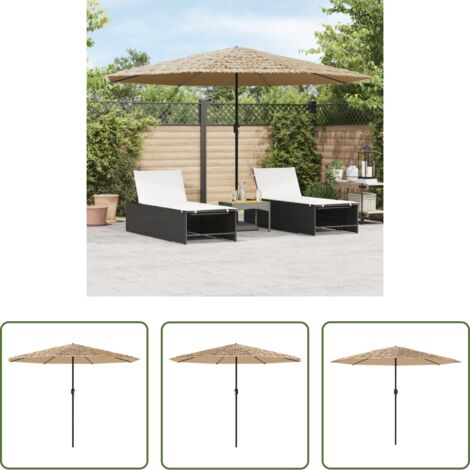 Protezione dal sole -  Ombrellone Giardino con Palo in Acciaio Marrone 388x388x248 cm