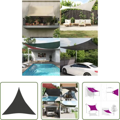 Protezione dal sole -  Vela Parasole 160 g/m² Antracite 3x3x3 m in HDPE