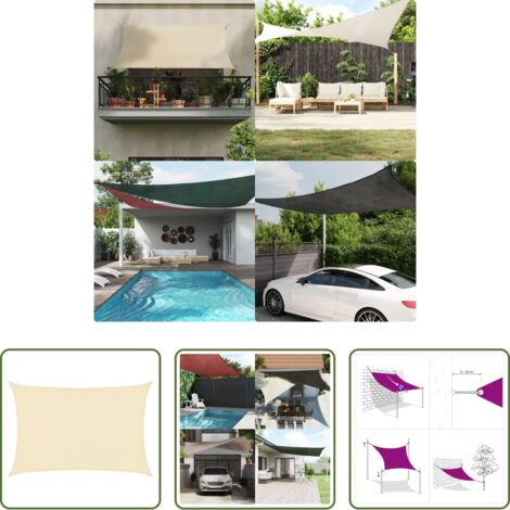 Protezione dal sole -  Vela Parasole 160 g/m² Crema 3,5x4,5 m in HDPE