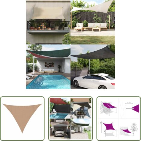Protezione dal sole -  Vela Parasole 160 g/m² Grigio Talpa 4x4x5,8 m in HDPE
