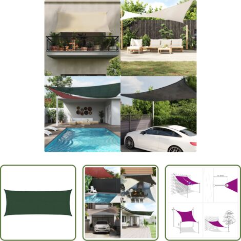 Protezione dal sole -  Vela Parasole 160 g/m² Verde Scuro 2x4,5 m in HDPE