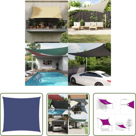 Protezione dal sole -  Vela Parasole in Tela Oxford Quadrata 3,6x3,6 m Blu