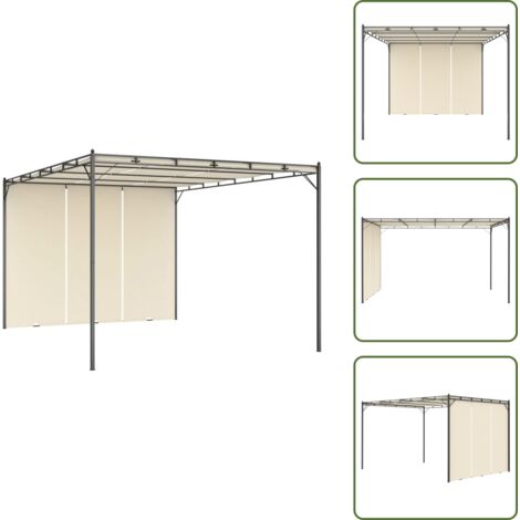 Protezione dal sole - vidaXL Gazebo da Giardino con Tenda Laterale 4x3x2,25 m Crema - Tenda laterale