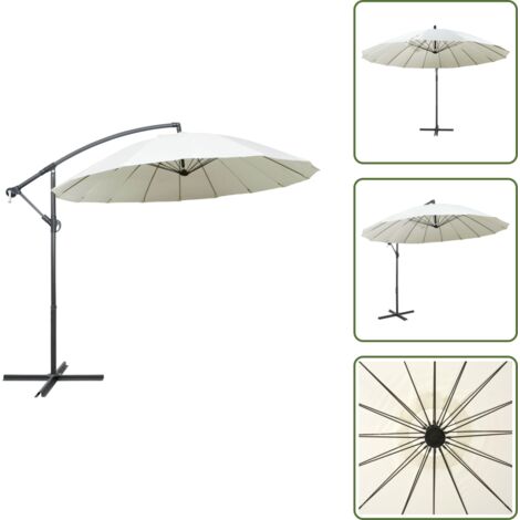 Protezione dal sole - vidaXL Ombrellone a Sbalzo Bianco 3 m Palo in Alluminio - Ombrellone bianco