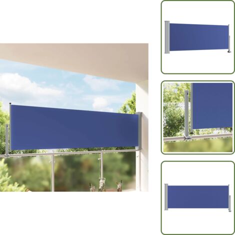 Protezione dal sole - vidaXL Tenda Laterale Retrattile per Patio 100x300 cm Blu - Protezione dal vento