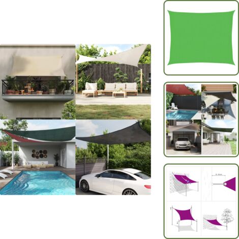 Protezione dal sole - vidaXL Vela Parasole 160 g/m² Verde Chiaro 2,5x3 m in HDPE - Ombrellone per balcone