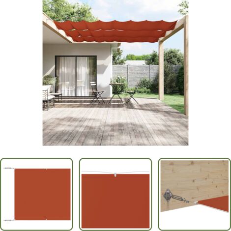 Protezione dal vento -  Paravento Verticale Terracotta 140x800 cm in Tessuto Oxford