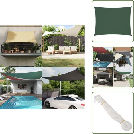 Protezione dalla pioggia - vidaXL Parasole a Vela Oxford Rettangolare 2,5x4 m Verde Scuro - Tenda da giardino