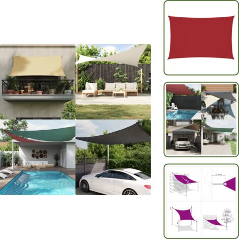 Protezione dalla pioggia - vidaXL Parasole a Vela Oxford Rettangolare 2x4 m Rosso - Tenda esterna