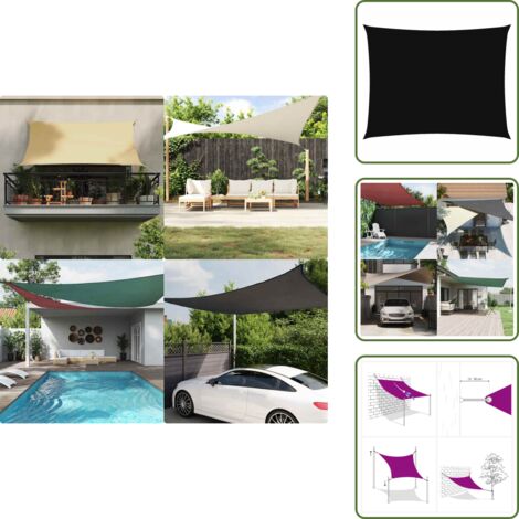 Protezione dalla pioggia - vidaXL Parasole a Vela Oxford Rettangolare 3,5x5 m Nero - Tenda da giardino