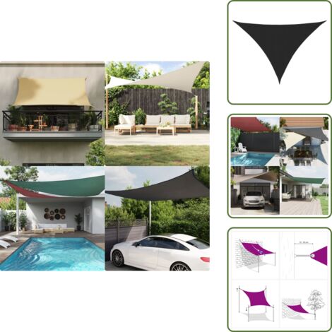 Protezione dalla pioggia - vidaXL Parasole a Vela Oxford Triangolare 3,5x3,5x4,9 m Nero - Tenda esterna