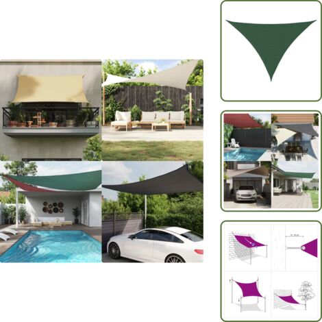 Protezione dalla pioggia - vidaXL Parasole a Vela Oxford Triangolare 5x6x6 m Verde Scuro - Tenda esterna