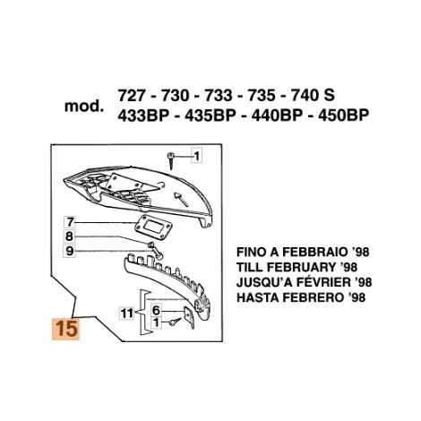 Protezione disco decespugliatore modelli 433BP 722S ORIGINALE EMAK 61030197