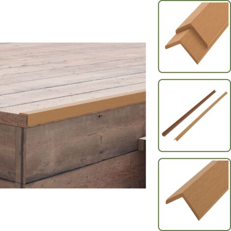 Protezione gradini - vidaXL Profili Angolari per Bordi 5 pz in WPC 170 cm Color Teak - Bordo piastrelle