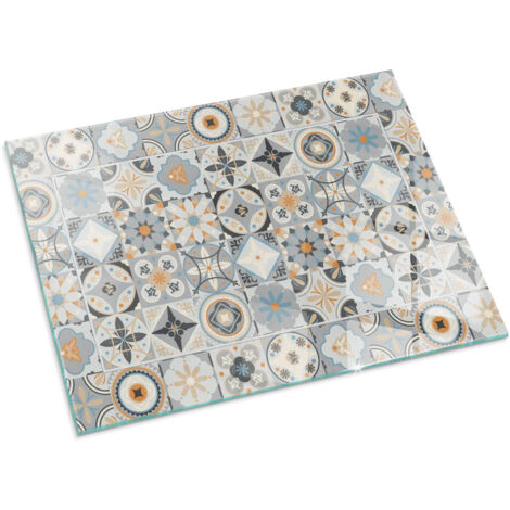 Protezione Pavimento Piastra In Vetro Temperato Per Camino Vetro Protettivo Resistente Per Camino Motivo a mosaico su piastrelle 80x60 cm