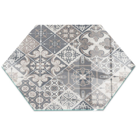 Protezione Pavimento Piastra In Vetro Temperato Per Camino Vetro Protettivo Resistente Per Camino Motivo decorativo a mosaico h40 cm
