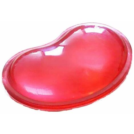 Protezione per il polso in gel di silicone, poggiapolsi ergonomico a forma di cuore Cuscino per le mani traslucido Efficace affaticamento del polso (rosso)