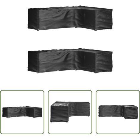 Protezione per mobili da esterno -  Coperture Mobili da Giardino a L 2pz 16 Occhielli 260x210x80cm