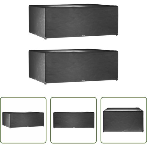 Protezione per mobili da esterno -  Copri Mobili Giardino 2pz 16 Occhielli 300x250x90cm Rettangolo