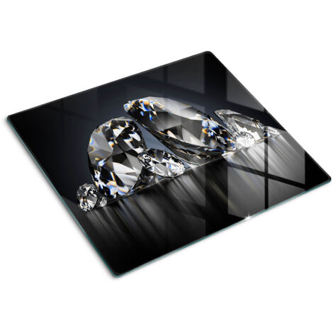 Protezione per piano cottura – Copertura vetro temperato - Tagliere vetro temperato – 60x52 cm - Diamants