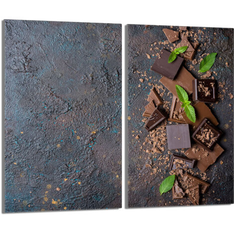 Protezione per piano cottura in vetro 2x30x52 Cioccolato