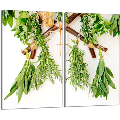 Protezione per piano cottura in vetro 2x30x52 Erbe aromatiche