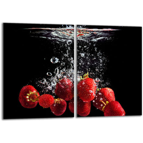 Protezione per piano cottura in vetro 2x40x52 Fragole