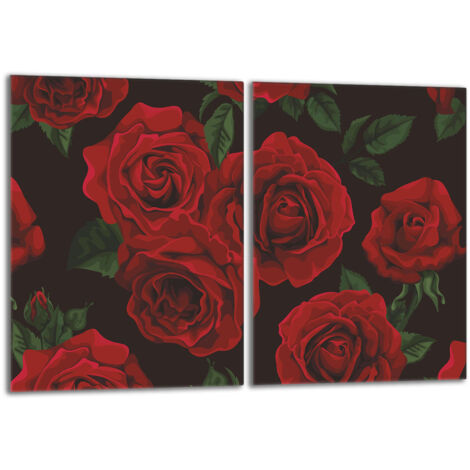 Protezione per piano cottura in vetro 2x40x52 Rose