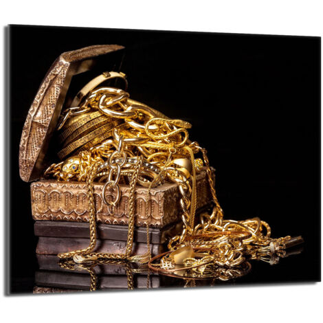 Protezione per piano cottura in vetro 60x52 Oro