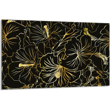 Protezione per piano cottura in vetro 80x52 Fiori