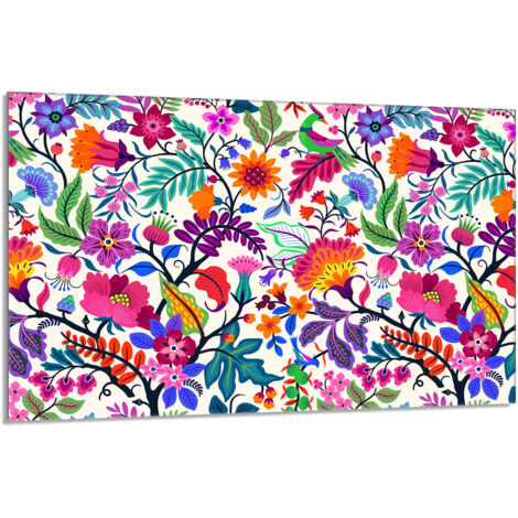 Protezione per piano cottura in vetro 80x52 Fiori
