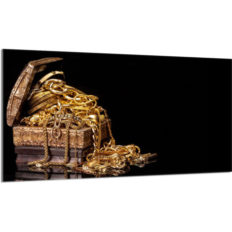 Protezione per piano cottura in vetro 90x52 Oro