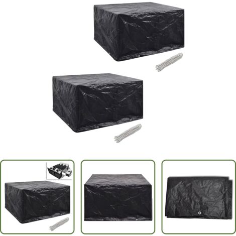 Protezione per rattan -  Coperture Arredi Giardino 2pz Polyrattan 8 Occhielli 172x113cm