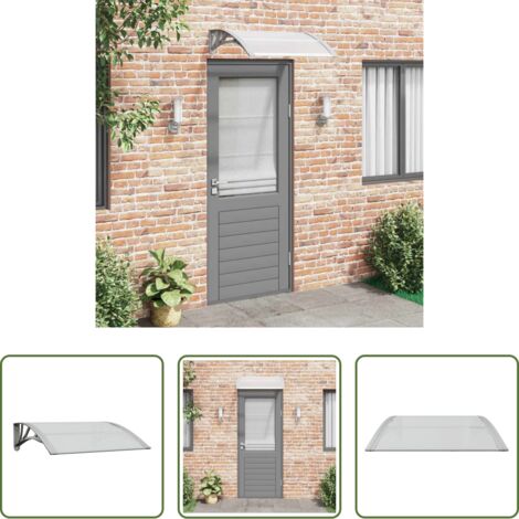 Protezione porta -  Pensilina per porta grigia e trasparente 80x75 cm in policarbonato