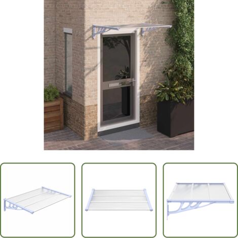 Protezione porta -  Tettoia per Porta Grigio e Trasparente 122x90 cm Policarbonato