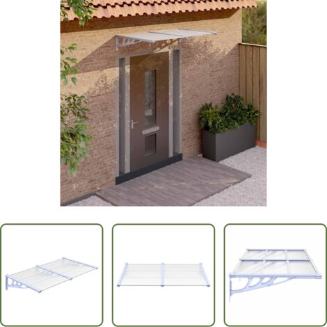 Protezione porta -  Tettoia per Porta Grigio e Trasparente 152,5x90cm Policarbonato