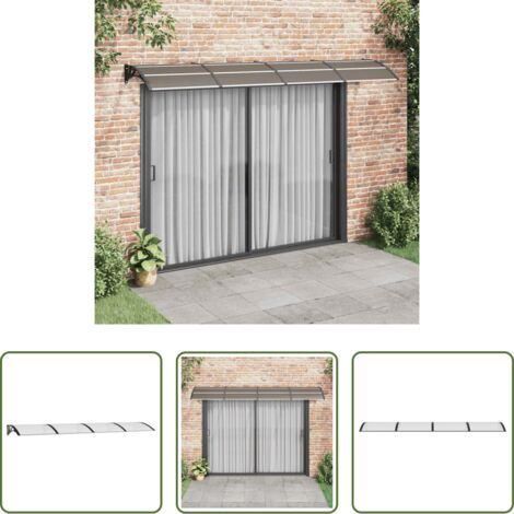 Protezione porta -  Tettoia per Porta Nero e Trasparente 350x75 cm in Policarbonato