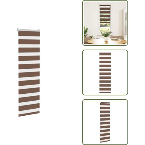 Protezione solare - vidaXL Tenda a Rullo Zebra Larghezza Tessuto 35,9 cm Poliestere - Tenda da finestra