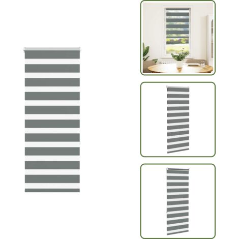 Protezione solare - vidaXL Tenda a Rullo Zebra Larghezza Tessuto 60,9 cm Poliestere - Tenda da finestra