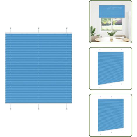 Protezione solare - vidaXL Tenda Plissettata Blu 115x100 cm Larghezza Tessuto 114,4 cm - Tenda da camera