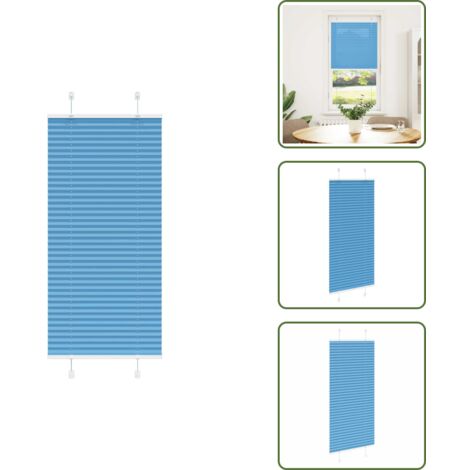 Protezione solare - vidaXL Tenda Plissettata Blu 65x150 cm Larghezza Tessuto 64,4 cm - Tenda per camera da letto