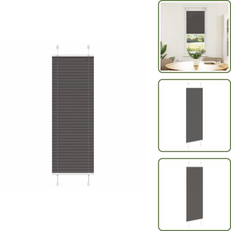 Protezione solare - vidaXL Tenda Plissettata Nera 50x100 cm Larghezza Tessuto 49,4 cm - Tenda per finestra