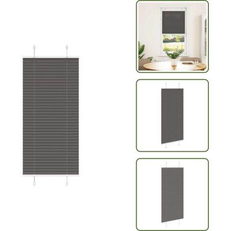 Protezione solare - vidaXL Tenda Plissettata Nera 55x150 cm Larghezza Tessuto 54,4 cm - Tenda per finestra