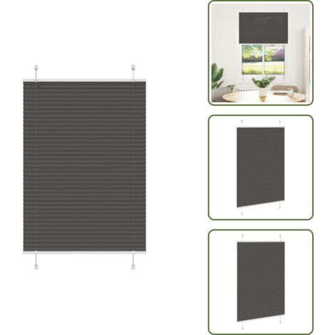 Protezione solare - vidaXL Tenda Plissettata Nera 90x100 cm Larghezza Tessuto 89,4 cm - Tenda per finestra