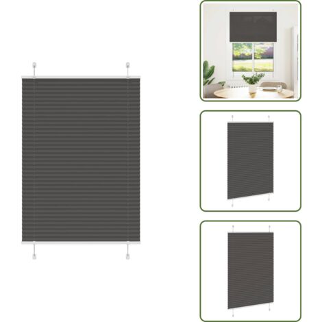 Protezione solare - vidaXL Tenda Plissettata Nera 95x100 cm Larghezza Tessuto 94,4 cm - Tenda per finestra