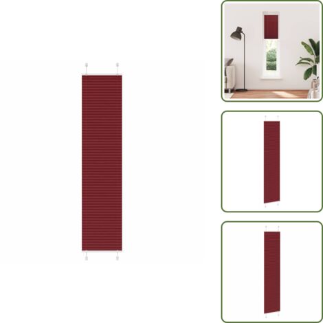 Protezione solare - vidaXL Tenda Plissettata Rosso Bordeaux 40x200 cm Larghezza Tessuto - Tenda per camera da letto
