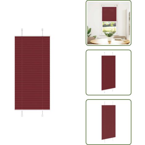 Protezione solare - vidaXL Tenda Plissettata Rosso Bordeaux 65x100 cm Larghezza Tessuto - Tenda per camera da letto