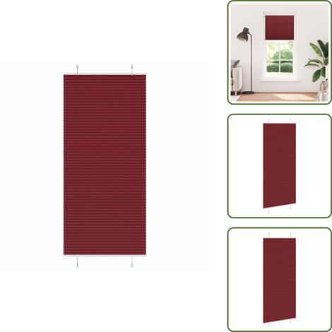 Protezione solare - vidaXL Tenda Plissettata Rosso Bordeaux 85x200 cm Larghezza Tessuto - Tenda per camera da letto