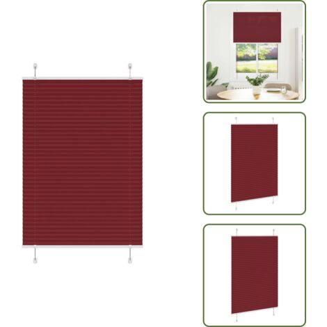 Protezione solare - vidaXL Tenda Plissettata Rosso Bordeaux 95x150 cm Larghezza Tessuto - Tenda per camera da letto