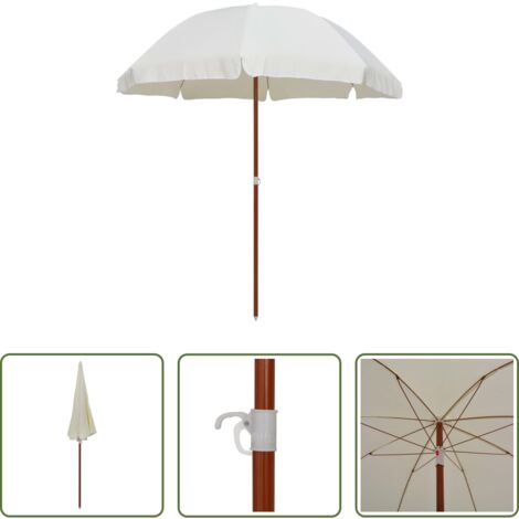 Protezione UV -  Ombrellone da Giardino con Palo in Acciaio 240 cm Sabbia